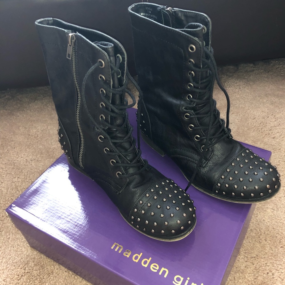 madden girl combat boots with heel